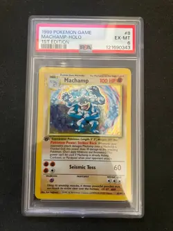 Machamp Holo 1st Edition Base Set Unlimited PSA 6 Pokemon #8 - Image 1