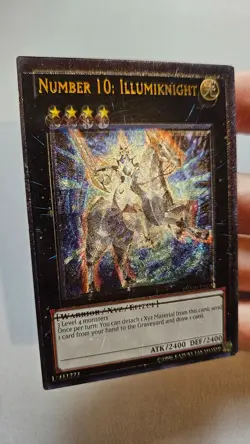 Yugioh Number 10: Illumiknight PHSW-EN041 Ultra Rare LP MISPRINT Foil Shifted - Image 1