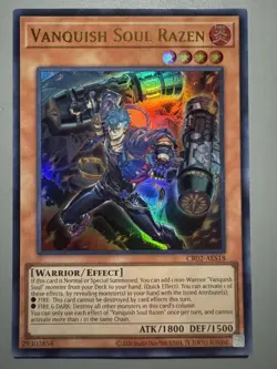 YUGIOH VANQUISH SOUL RAZEN ASIA ENGLISH EDITION CR02-AES18 ULTRA RARE (1ST RUN) - Image 1