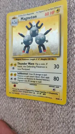 Pokemon TCG Magneton Base Set Holo Unlimited Rare Card 9/102 - Image 3