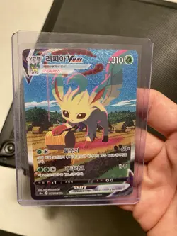 Pokemon Card Leafeon VMAX 089/069 Korean Eevee Heroes Alt Art Holo Card - Image 4
