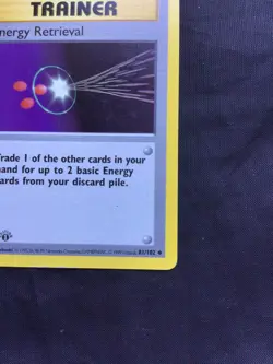Pokemon Cards: Base Set 1st Edition Uncommon: Energy Retrieval 81/102 - Image 4