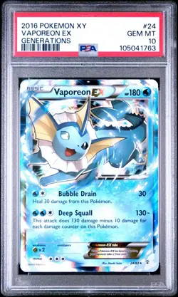 VAPOREON EX 24/83 | PSA 10 | Generations XY Graded Pokemon Card - Image 1