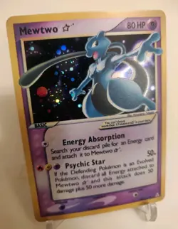 **Custom-made**High Quality, Gold Star Mewtwo"Display-card" - Image 2