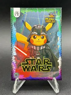 Star Wars Darth Vader Pikachu #88 Card Holo - Halloween Pikachu Cosplay Pokemon - Image 1
