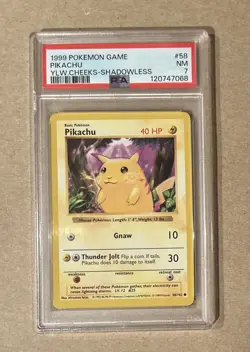 1999 Pokemon Base Set Pikachu Yellow Cheeks Card #58 PSA 7 - Image 1