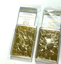 Lot of (3) - 23k Gold Plated Pokemon Cards - Charizard, Jigglypuff, Poliwhirl - Image 2
