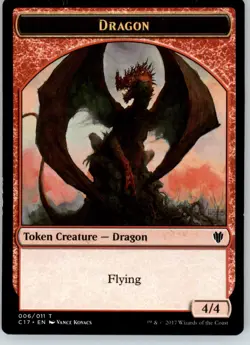 Cat Dragon // Dragon (006) Double-Sided Token - Commander 2017 - 9 // 6 - Normal - Image 1