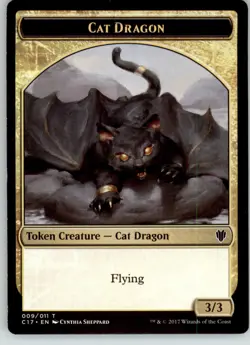 Cat Dragon // Dragon (006) Double-Sided Token - Commander 2017 - 9 // 6 - Normal - Image 2
