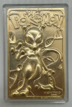 MA6 1999 Burger King Limited Edition Pokemon Trading Card 23K Gold Plated Mewtwo - Image 1