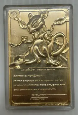MA6 1999 Burger King Limited Edition Pokemon Trading Card 23K Gold Plated Mewtwo - Image 2