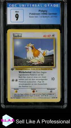 PIDGEY BASE SET - 1ST EDITION 57/102 POKEMON CGC 9 - Image 1