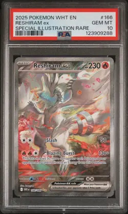 2025 POKEMON WHT EN-WHITE FLARE SPECIAL ILLUSTRATION RARE RESHIRAM EX PSA 10 - Image 1