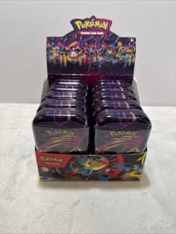 SEALED Pokemon: Mega Hero's Mini Tins (Set Of 10) DISPLAY BOX INCLUDED - Image 1