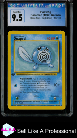 POLIWAG BASE SET - 1ST EDITION 59/102 POKEMON CGC 10 - Image 1