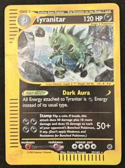 Pokemon TCG Tyranitar Expedition Base Set 29/165 Regular Holo Rare - MP - Image 1