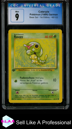 CATERPIE BASE SET - 1ST EDITION 45/102 POKEMON CGC 9 - Image 1