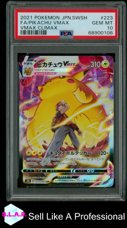 FA/PIKACHU VMAX VMAX CLIMAX POKEMON JAP SWSH VMAX CLIMAX 2021 223 PSA 10 - Image 1