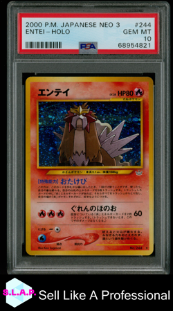 ENTEI-HOLO POKEMON JAPANESE NEO 3 2000 244 PSA 10 - Image 1