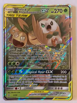 Pokemon TCG Rowlet & Alolan Exeggutor GX - Unified Minds - 1/236 - NM - Image 1
