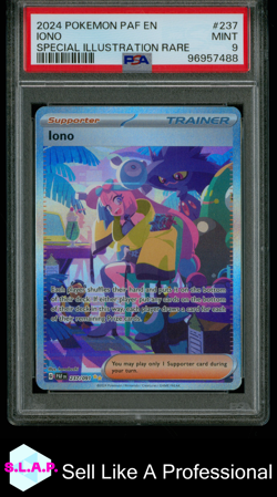 IONO SPECI4L ILLUSTRATION RARE POKEMON PAF EN-PALDEAN FATES 2024 237 PSA 9 - Image 1