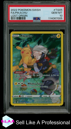 FA/PIKACHU LOST ORIGIN POKEMON SWORD & SHIELD LOST ORIGIN 2022 TG05 PSA 10 - Image 1