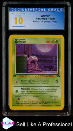 GRIMER FOSSIL - 1ST EDITION 48/62 POKEMON CGC 10 - Image 1