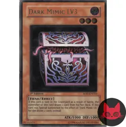 Yugioh Dark Mimic LV3 SOD-EN010 Ultimate Rare 1st Edition MP - Image 1