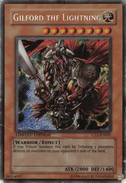 Yugioh Gilford the Lightning CT2-EN001 Secret Rare HP - Image 1