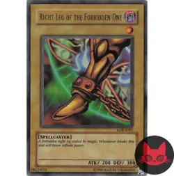 Yugioh Right Leg of the Forbidden One LOB-E097 Ultra Rare MP - Image 1