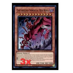 3x Yugioh Earthbound Immortal Red Nova Super Rare MZTM-EN044 1st Ed NM Playset - Image 1