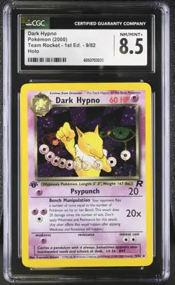 CGC 8.5 Dark Hypno Team Rocket 1st Edition 9/82 Holo Pokemon Card - Image 1