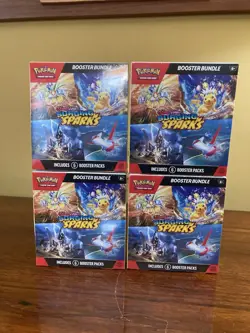 Pokemon 4 x Surging sparks booster bundle Sealed Tcg Card New Scarlet Violet - Image 1