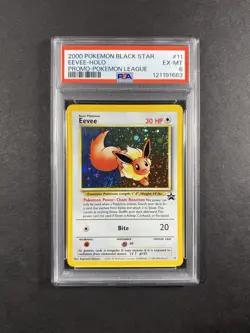 Eevee 11 - Black Star Promo - Holo Swirl - Vintage - Pokemon Card - PSA 6 - Image 1