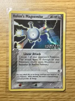 Holon's Magnemite 70/113 Ex Delta Species Reverse Holo Pokemon Card LP-MP - Image 1