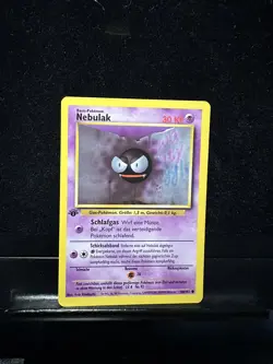 1st Edition Gastly Nebulak 50/102 German Base Set Pokemon Card 💎NM +💎 - Image 1