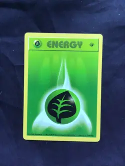 Pokemon Cards: Base Set 1st Edition Common: Grass Energy 99/102 - Image 1