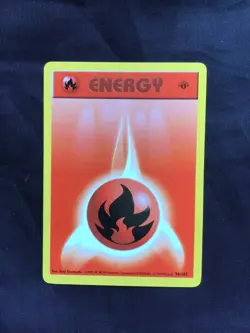 Pokemon Cards: Base Set 1st Edition Common: Fire Energy 98/102 - Image 1