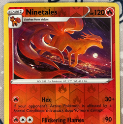 Ninetales 025/192 Reverse Holo Rare SWSH Rebel Clash Pokemon Card 2020 NM - Image 2