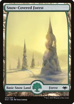 20x Snow-Covered Forest #254 - MH1 Modern Horizons - MTG Magic FULL ART Land - Image 1