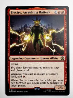 Electro, Assaulting Battery #76 - MTG Marvel’s Spider-Man - Rare 2/3 Flying - Image 1