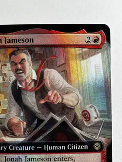 J. Jonah Jameson #261 - MTG Spider-Man - Extended Art Foil Rare Menace Treasure - Image 4
