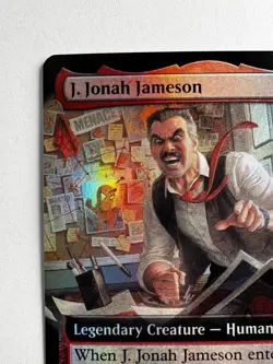 J. Jonah Jameson #261 - MTG Spider-Man - Extended Art Foil Rare Menace Treasure - Image 5
