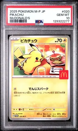 Pokemon PSA 10 Pikachu 020/M-P McDonald's Happy Set Promo 2025 Carta Giapponese - Image 1
