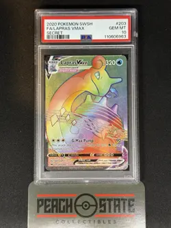 Pokemon Lapras VMAX Sword & Shield Secret Rare Full Art #203 PSA 10 Gem Mint - Image 1