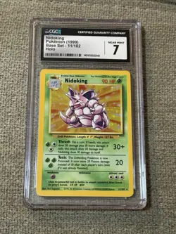 Pokemon TCG Nidoking Base Set 11/102 Holo Unlimited Holo Rare CGC 7 - Image 1