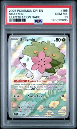 PSA 10 Shaymin 185/182 Pokemon Sv10: Destined Rivals Illustration Rare 2025 - Image 1