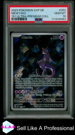 MEWTWO 151 ULTRA-PREMIUM COLL POKEMON GER SVP DE-SV BLCK STR PRM 2023 052 PSA 10 - Image 1