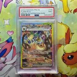 2025 Pokemon Prismatic Evolutions #146 Flareon ex SIR PSA MINT 9 - Image 1