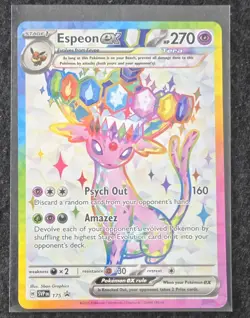 Pokemon TCG Espeon ex 175 Prismatic Evolutions Premium Figure Collection Promo - Image 1